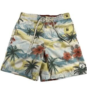 Caribbean Joe Men's Hawaiian Island Theme Swimming Beach Shorts Size Medium